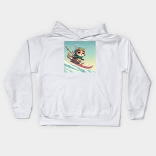 Cute Cat having fun in the Snow Kids Hoodie